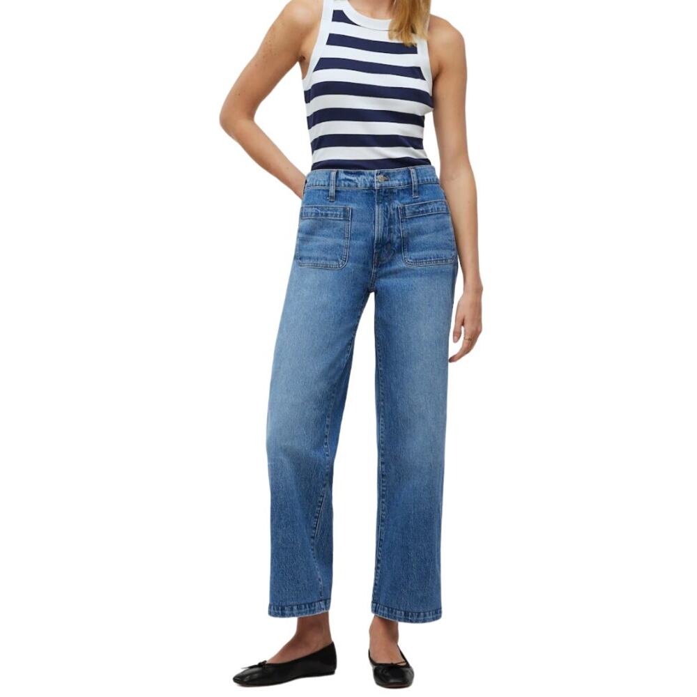 Madewell The Emmett Wide-Leg Full Length Jean: Patch Pocket Edition size 28